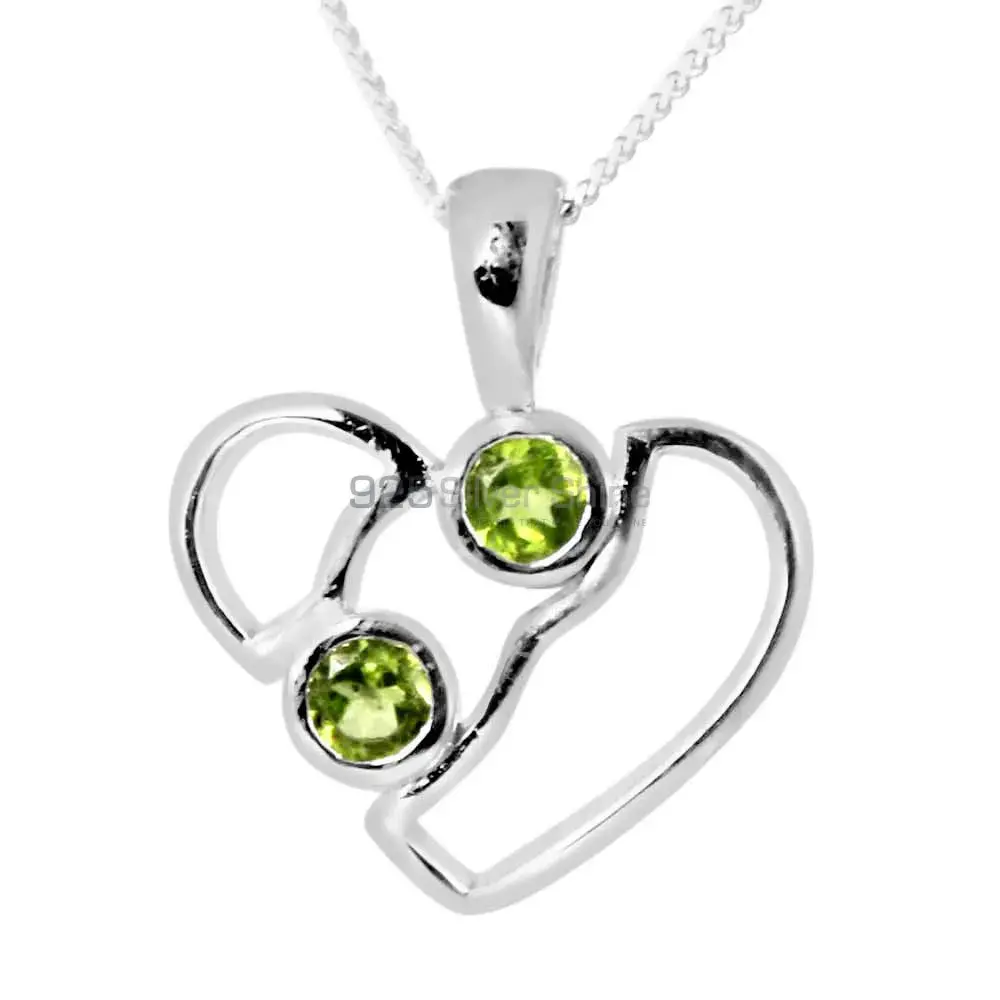 Wholesale Peridot Gemstone Handmade Pendants In Solid Sterling Silver Jewelry 925SP266-2