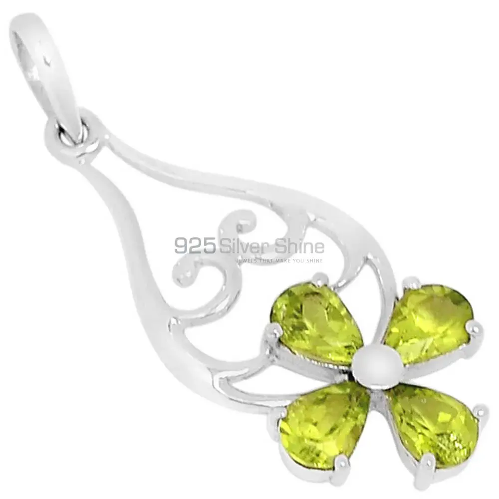 Wholesale Peridot Gemstone Handmade Pendants In Solid Sterling Silver Jewelry 925SSP319-6