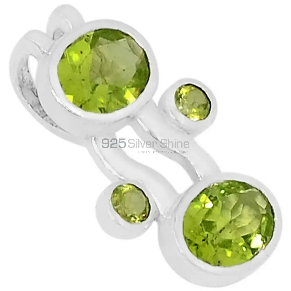 Wholesale Peridot Gemstone Pendants Exporters In 925 Solid Silver Jewelry 925SSP321-6