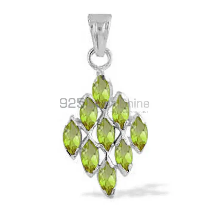 Wholesale Peridot Gemstone Pendants In Fine Sterling Silver Jewelry 925SP1658