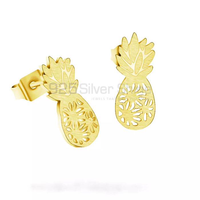 Wholesale Pineapple Fruit Stud Earring In Solid Silver FRME261
