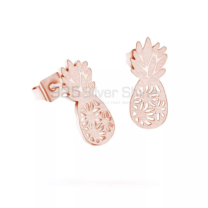 Wholesale Pineapple Fruit Stud Earring In Solid Silver FRME261_0