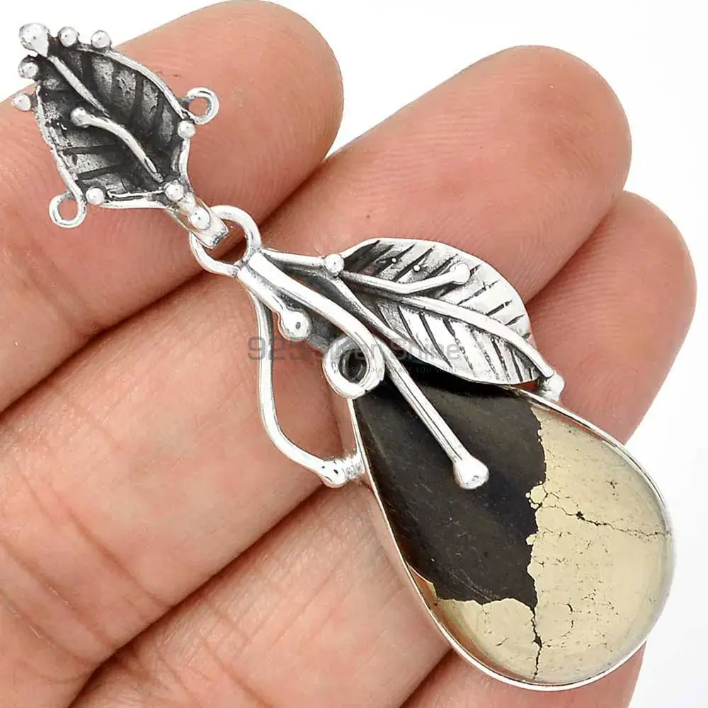 Pyrite In Magnetite Gemstone Pendants In 925 Solid Silver Jewelry 925SP082-6_1