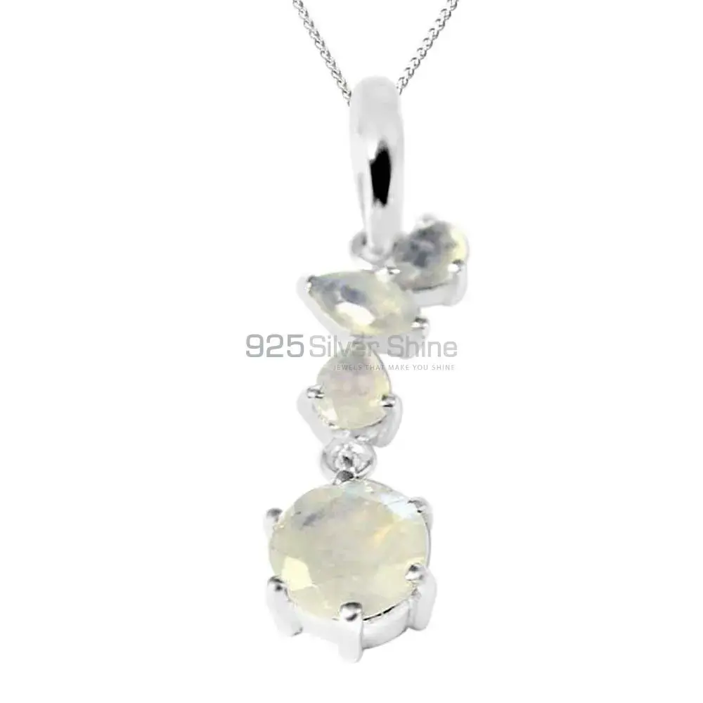 Wholesale Rainbow Gemstone Pendants Wholesaler In Fine Sterling Silver Jewelry 925SP211-4