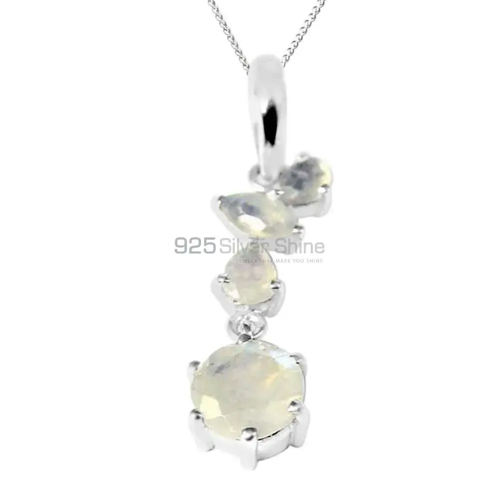 Rainbow Gemstone Pendants In Fine Sterling Silver Jewelry 925SP211-4