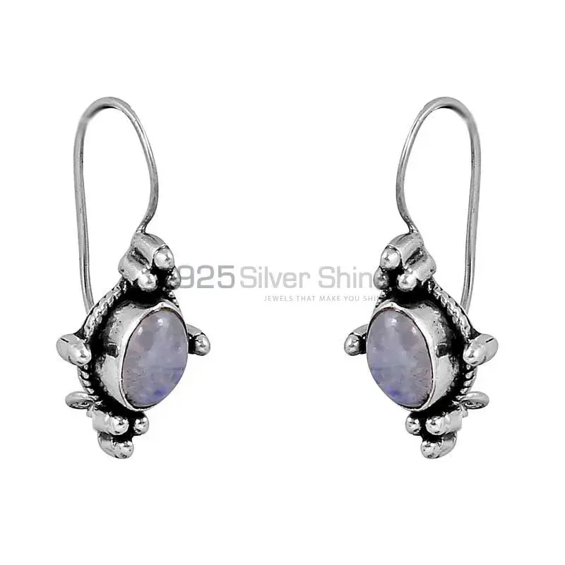 Wholesale Rainbow Moonstone Earring In 925 Sterling Silver Jewelry 925SE131_0