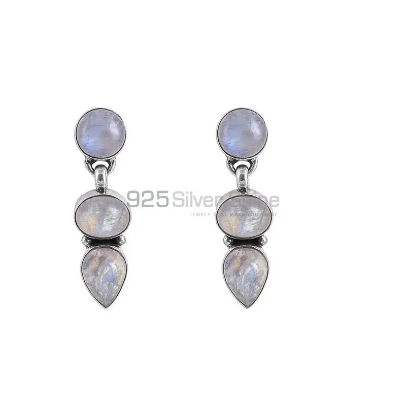 Wholesale Rainbow Moonstone Studs Earring In 925 Sterling Silver Jewelry 925SE15