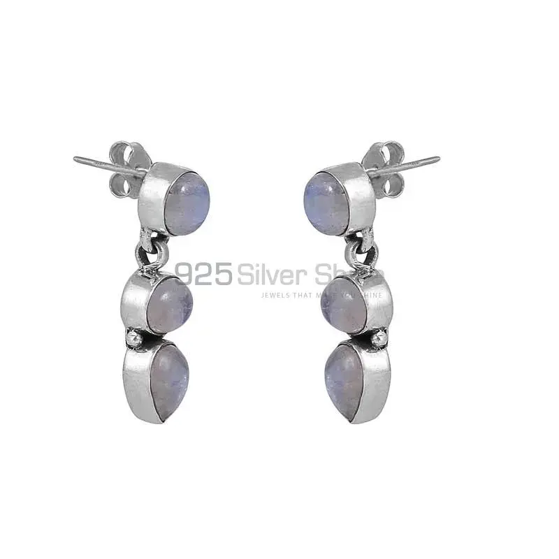Wholesale Rainbow Moonstone Studs Earring In 925 Sterling Silver Jewelry 925SE15_0