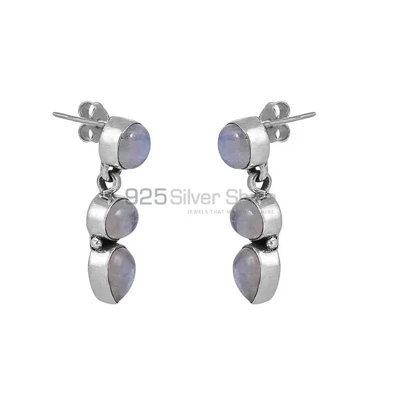 Rainbow Moonstone Studs Earring In 925 Sterling Silver Jewelry 925SE15_2