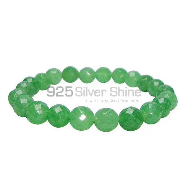 Wholesale Semi Precious Green Aventurine Gemstone Beads Bracelets 925BB127