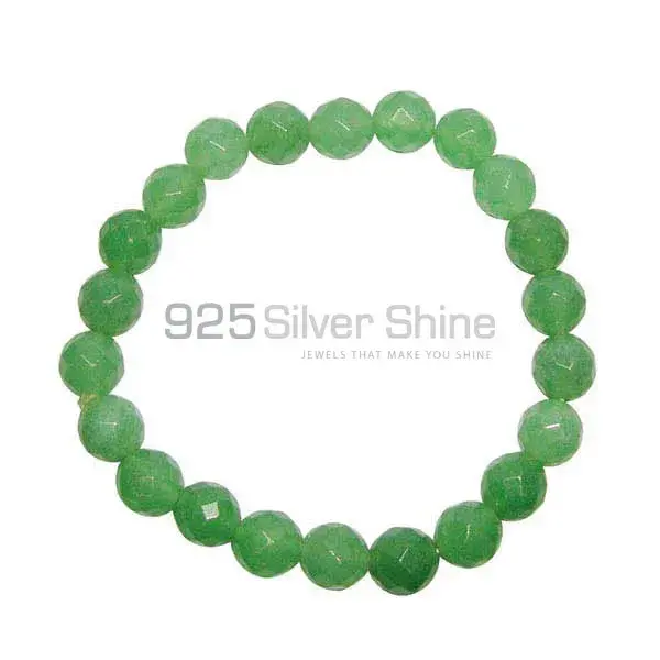 Wholesale Semi Precious Green Aventurine Gemstone Beads Bracelets 925BB127_0