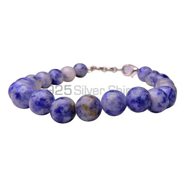 Wholesale Semi Precious Sodalite Gemstone Beads Bracelets 925BB220_0