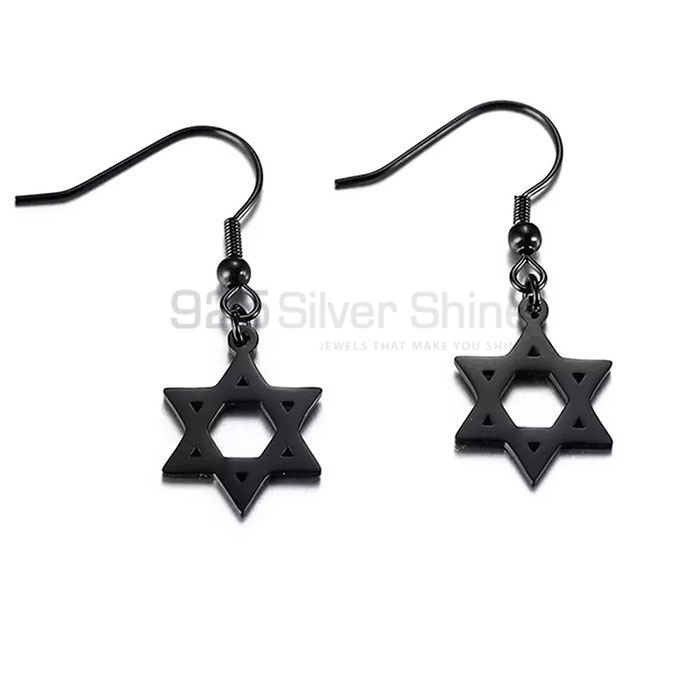 Wholesale Single Star Dangle Earring In Sterling STME481