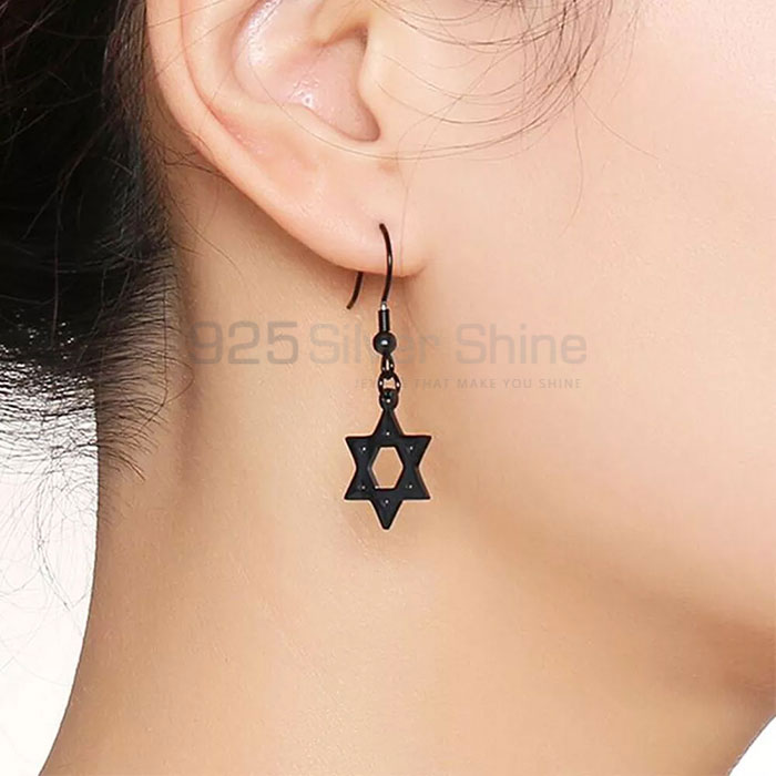 Wholesale Single Star Dangle Earring In Sterling STME481_1