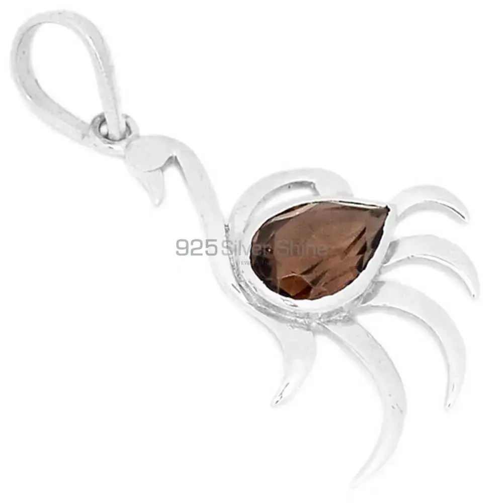 Smokey Gemstone Pendants In 925 Solid Silver Jewelry 925SP276-6