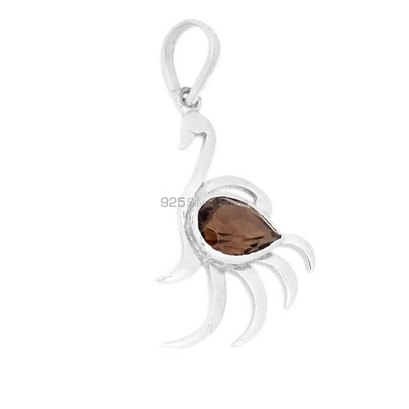 Smokey Gemstone Pendants In 925 Solid Silver Jewelry 925SP276-6_0