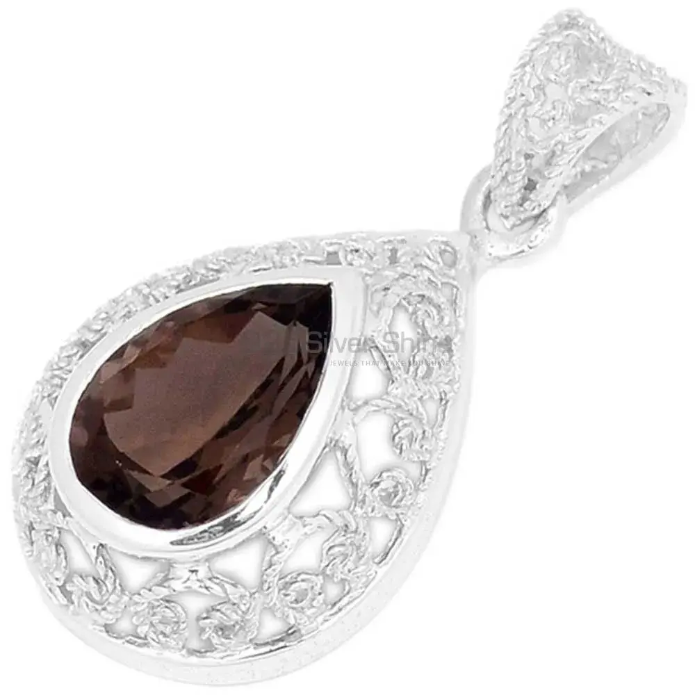 Smokey Gemstone Pendants In Fine Sterling Silver Jewelry 925SP275-3_0