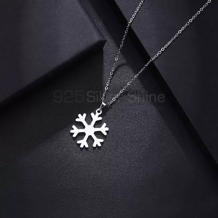 Snow Minimalist Necklace In Sterling Silver SNMN452