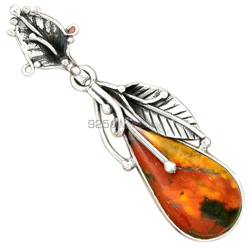 Solid Sterling Silver Handmade Pendants In Agate Gemstone Jewelry 925SP64-1_0