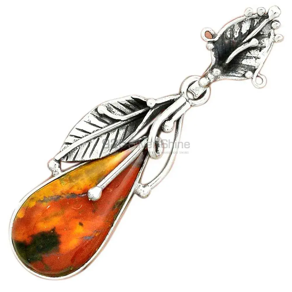 Solid Sterling Silver Handmade Pendants In Agate Gemstone Jewelry 925SP64-1_1
