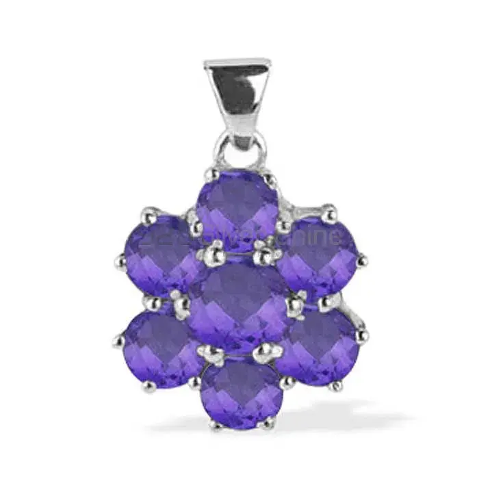 Wholesale Solid Sterling Silver Handmade Pendants In Amethyst Gemstone Jewelry 925SP1627