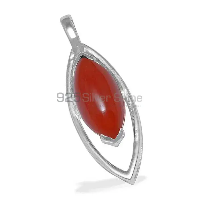 Solid Sterling Silver Handmade Pendants In Carnelian Gemstone Jewelry 925SP1477_1