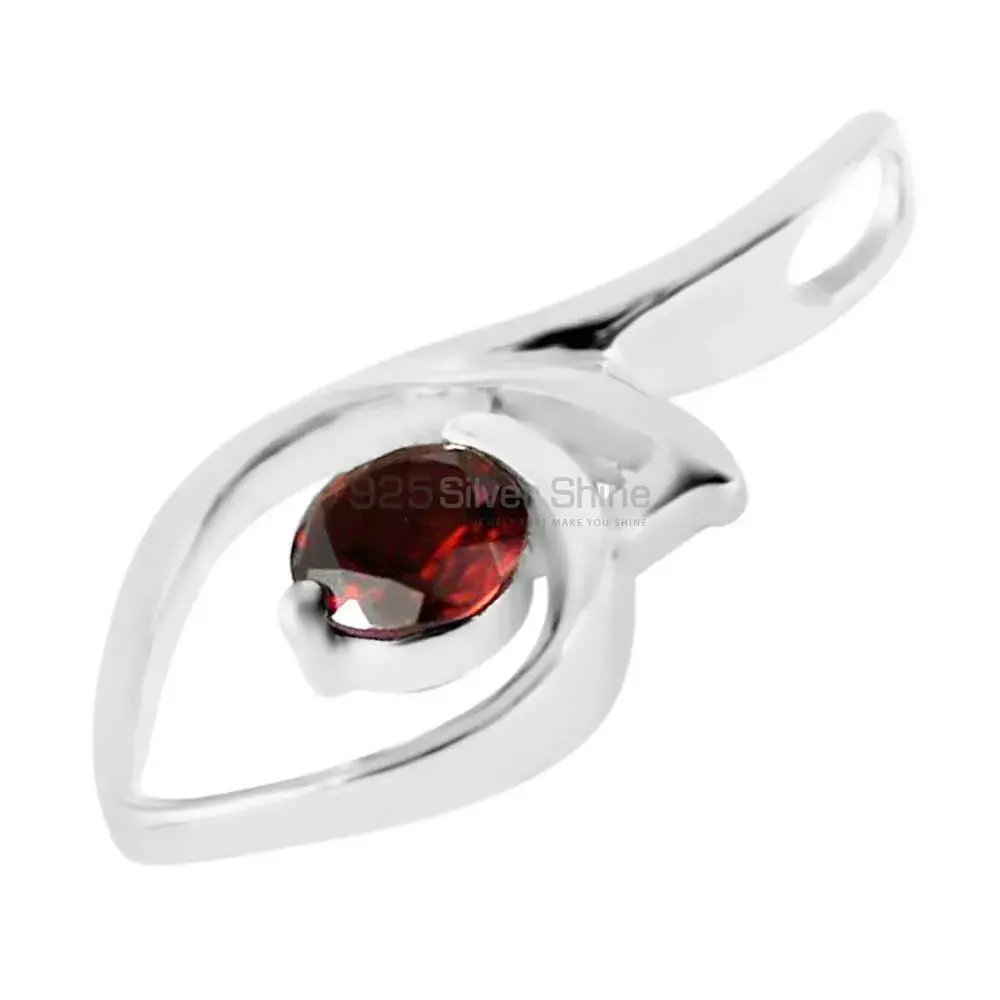 Solid Sterling Silver Handmade Pendants In Garnet Gemstone Jewelry 925SP207-1_1