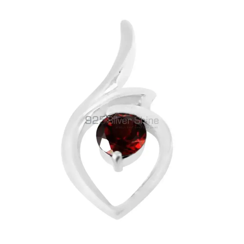 Solid Sterling Silver Handmade Pendants In Garnet Gemstone Jewelry 925SP207-1_2