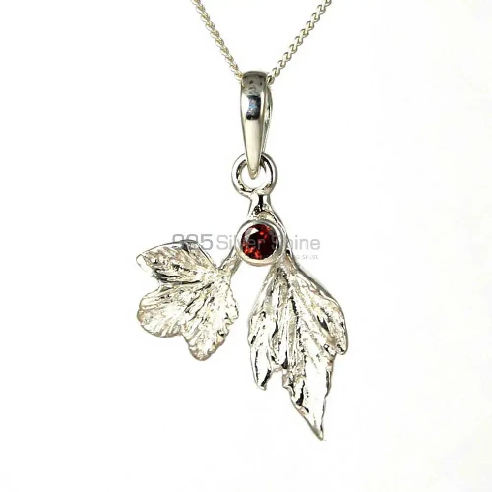 Solid Sterling Silver Handmade Pendants In Garnet Gemstone Jewelry 925SP254-3