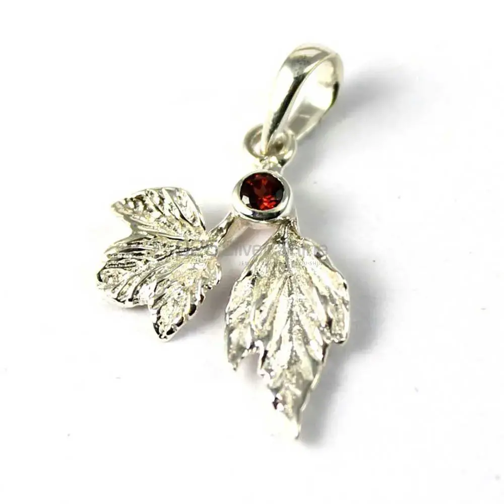 Solid Sterling Silver Handmade Pendants In Garnet Gemstone Jewelry 925SP254-3_0