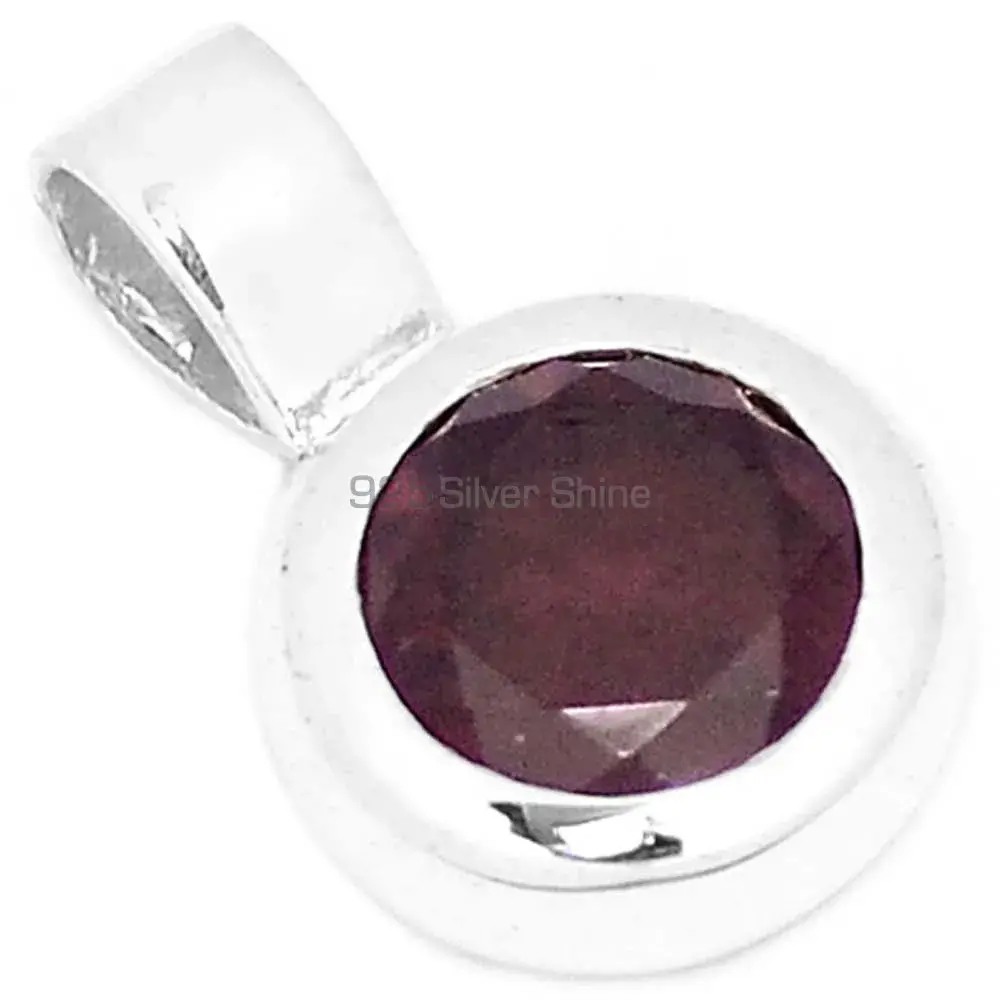 Wholesale Solid Sterling Silver Handmade Pendants In Garnet Gemstone Jewelry 925SP262-5_0