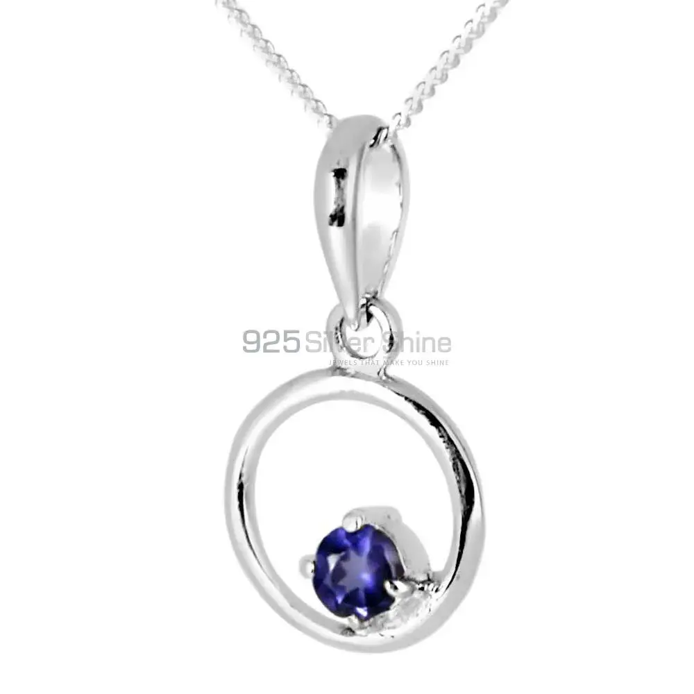 Wholesale Solid Sterling Silver Handmade Pendants In Iolite Gemstone Jewelry 925SP247-2