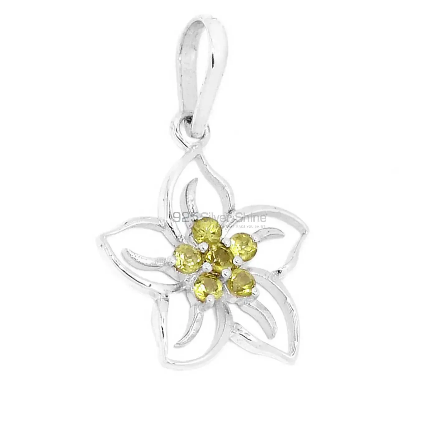 Solid Sterling Silver Handmade Pendants In Lemon Quartz Gemstone Jewelry 925SP291-2_1
