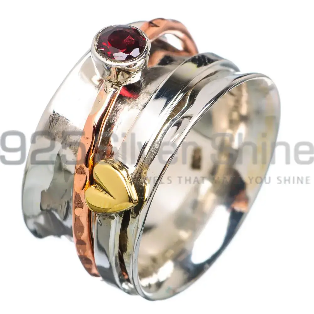 Wholesale Spinner Rings With Natural Garnet Gemstone Jewelry SMR133