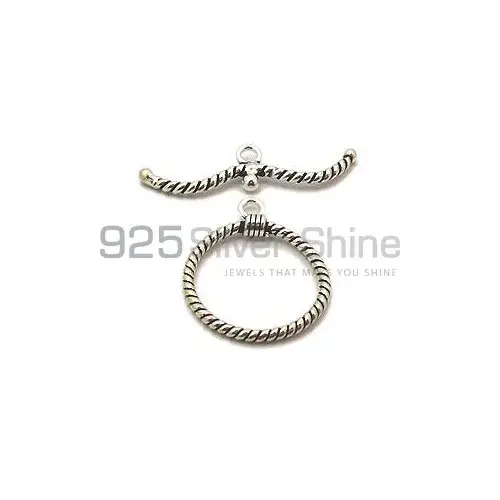 Wholesale Sterling Silver 40.2x25.5x2.1mm Round Large Size Toggle. Sold per pkg of 5. 925LST104