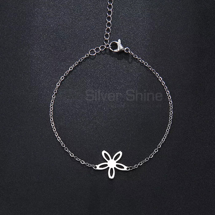 Wholesale Sterling Silver Flower Minimalist Bracelet FWMB183