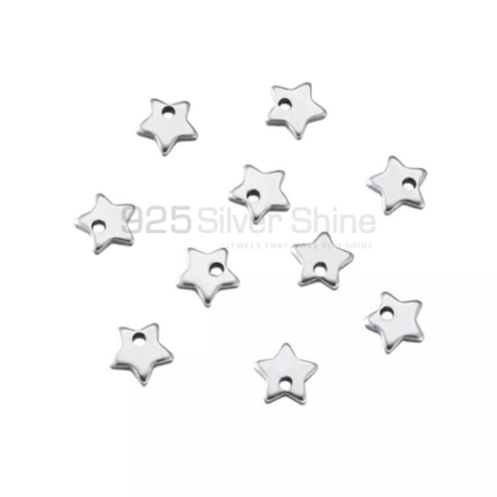 Sterling Silver One Hole Star Charm Pendant STMP526_0