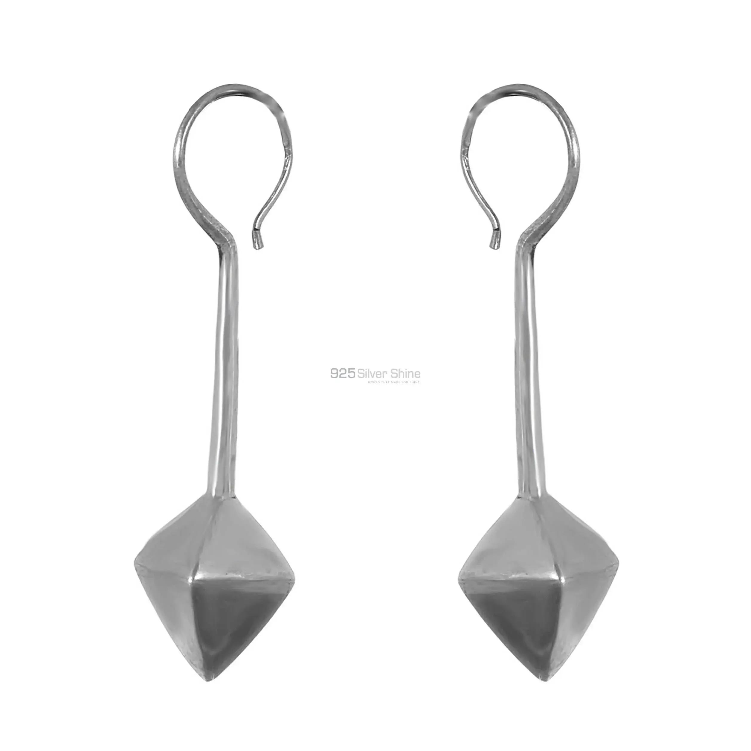 Sterling Silver Plain Earring Jewelry 925SE194_1