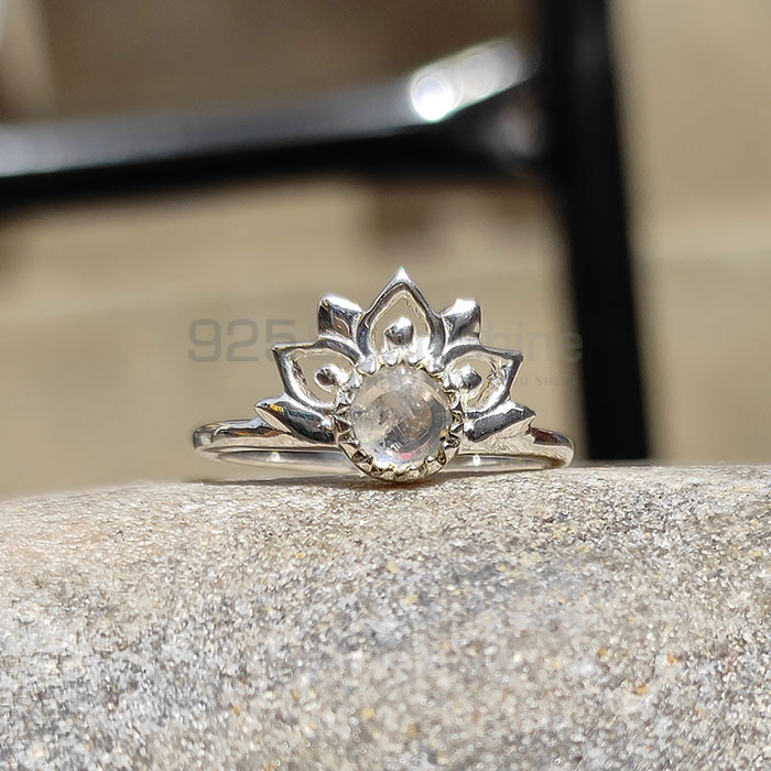 Sterling Silver Ring In Natural Rainbow Moonstone Jewelry SSR44