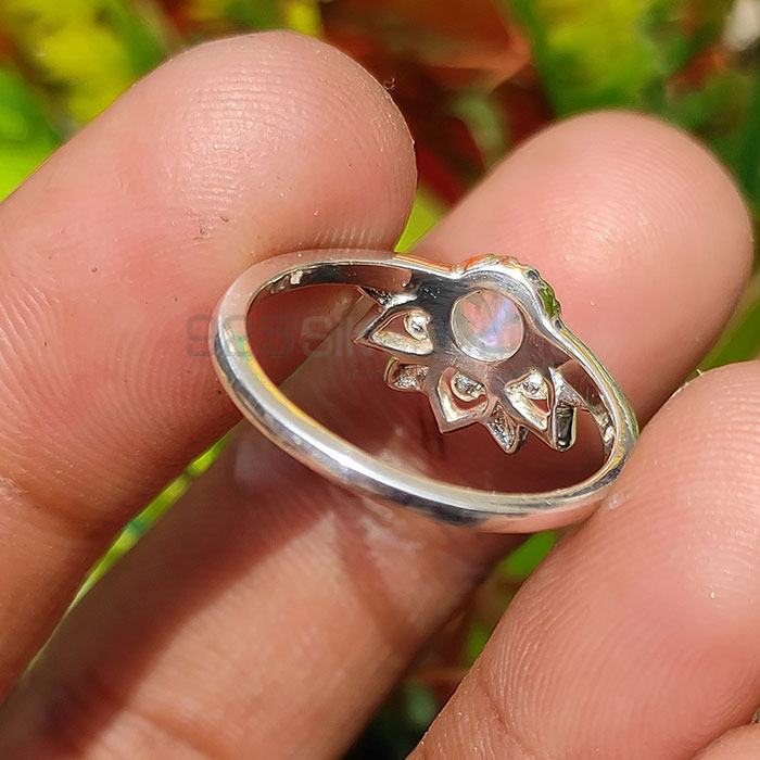 Wholesale Sterling Silver Ring In Natural Rainbow Moonstone Jewelry SSR44_2