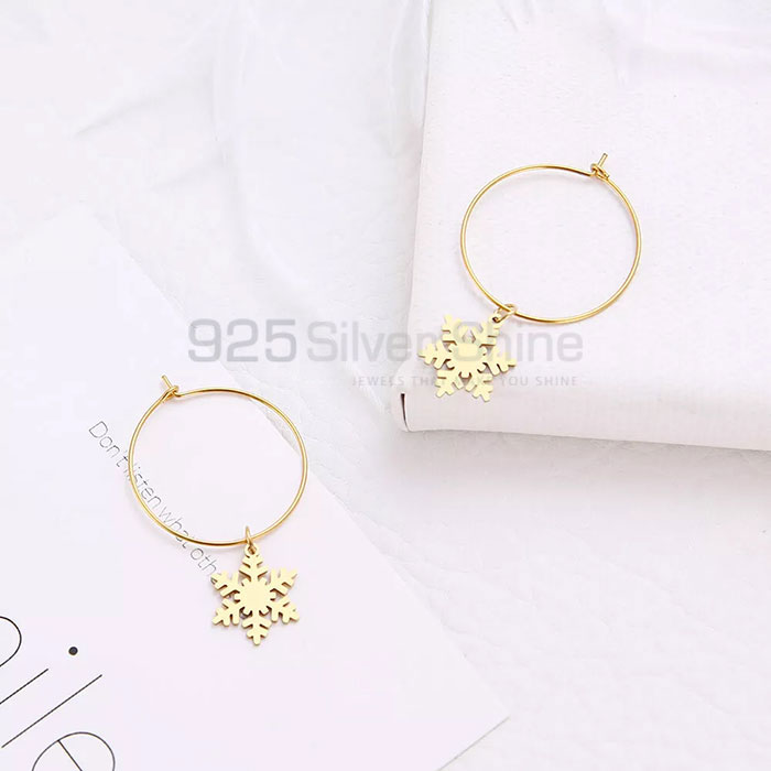 Wholesale Sterling Silver Snow Hoop Earring For Women's SNME449_0