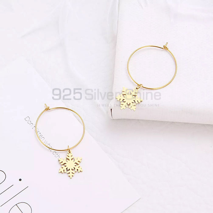 Sterling Silver Snow Hoop Earring For Women's SNME449_0