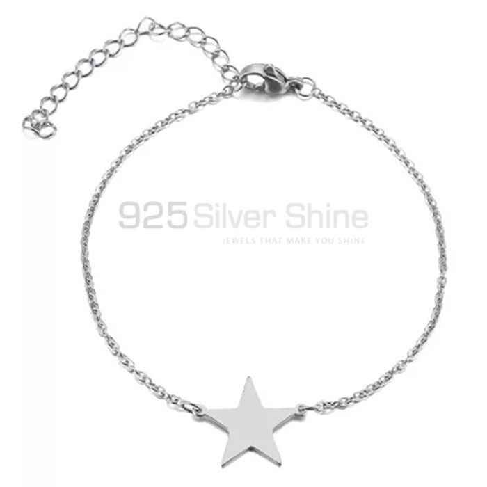 Sterling Silver Star Look Chain Bracelet STMR476