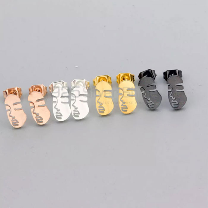 Stud Face Minimalist Earring In 925 Silver FCME99_1