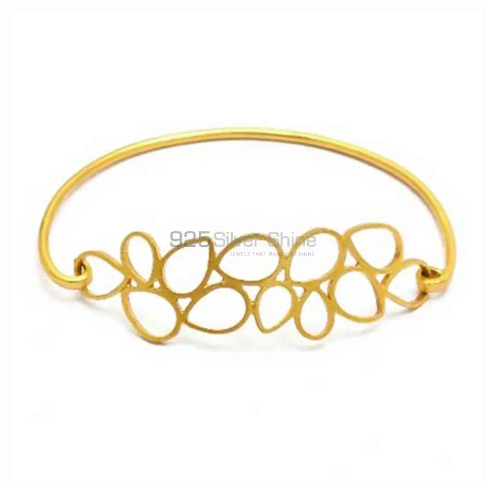 Wholesale Stunning Plain Bracelet In 925 Sterling Silver Gold Vermeil Jewelry 925SSB28