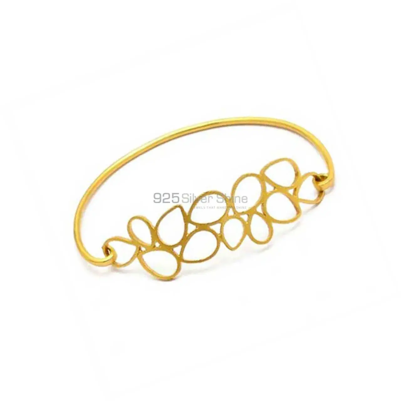 Wholesale Stunning Plain Bracelet In 925 Sterling Silver Gold Vermeil Jewelry 925SSB28_0