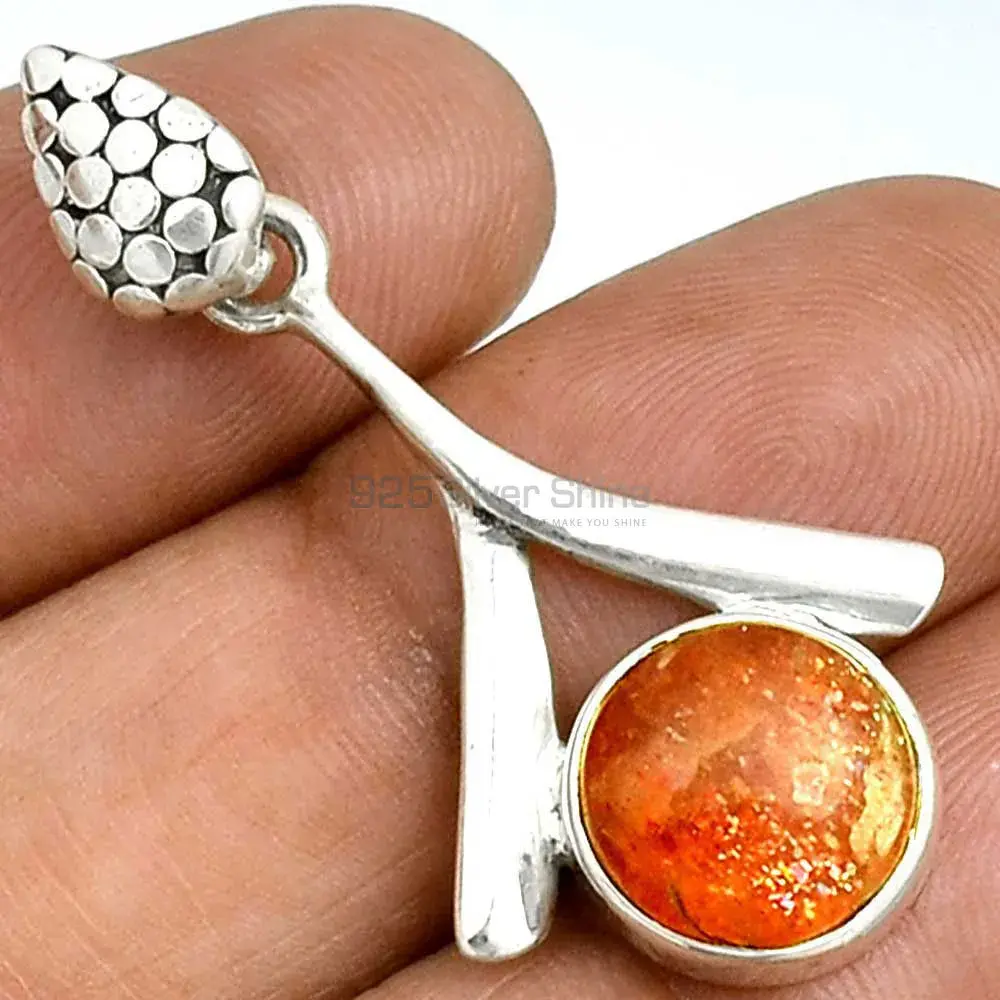 Wholesale Sunstone Pendants Exporters In 925 Solid Silver Jewelry 925SP45-1_0