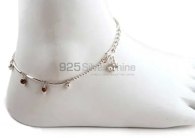 Wholesale Tiger's Eye Gemstone Anklet In 925 Solid Silver Jewelry