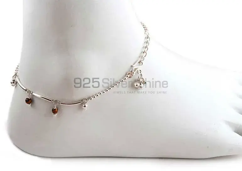 Tiger's Eye Gemstone Anklet In 925 Solid Silver Jewelry 925ANK125