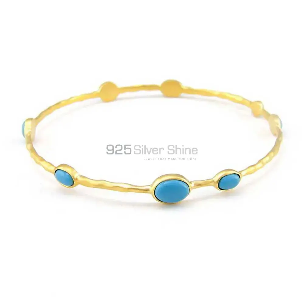 Turquoise Gemstone Bracelet In 925 Silver Gold Plated 925SSB16